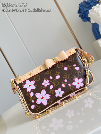 【ルイヴィトン】村上隆コラボ◆キュートな桜  ショルダーバッグM13666