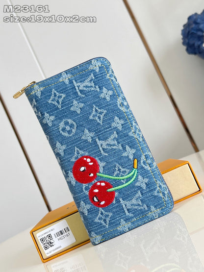 【ルイヴィトン】レアアイテム♪LV× TM ジッピーウォレット デニム チェリー